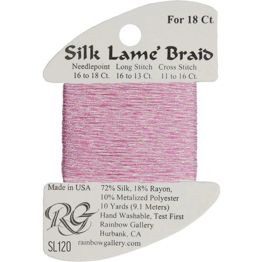 Silk Lame' Braid - Light Raspberry SL120