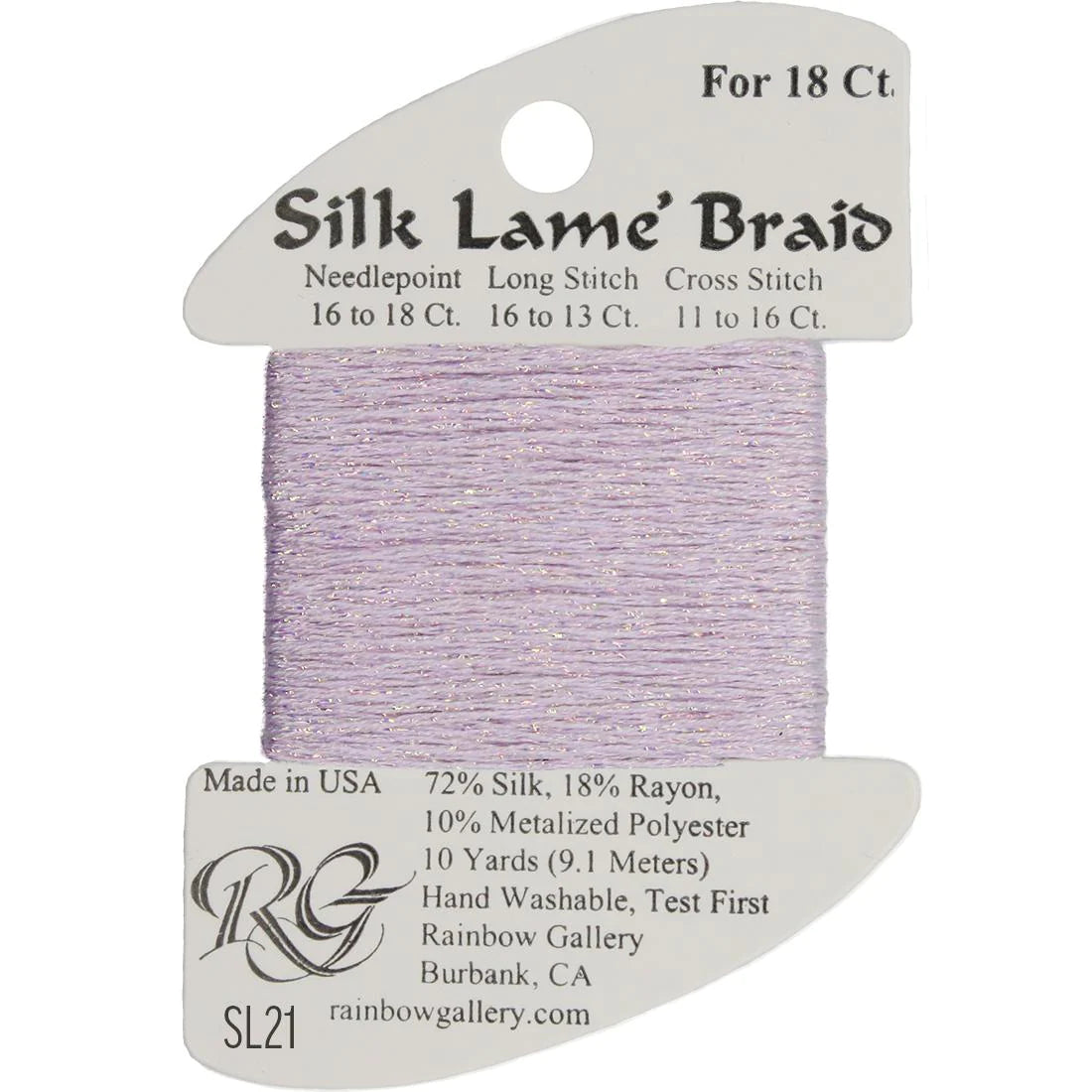 Silk Lame' Braid - Light Lavender SL21