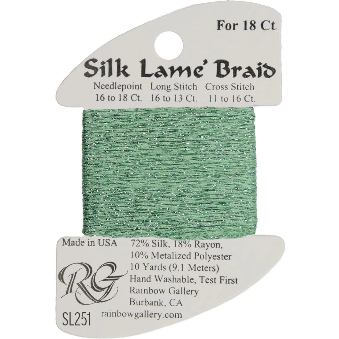 Silk Lame' Braid - Peppermint Patty SL251