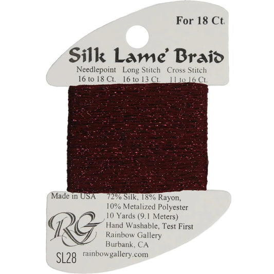 Silk Lame' Braid - Burgundy SL28