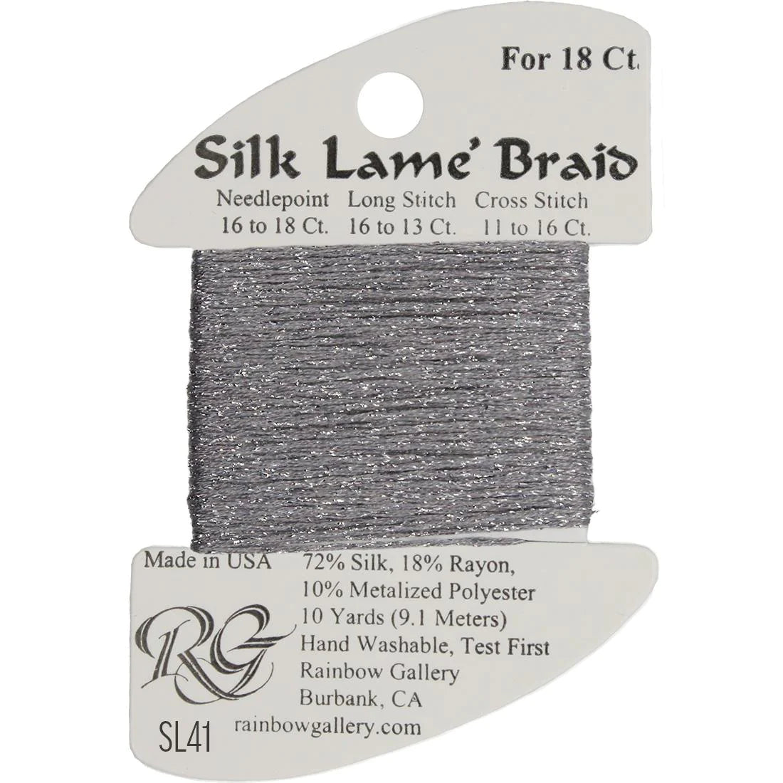 Silk Lame' Braid - Pewter SL41