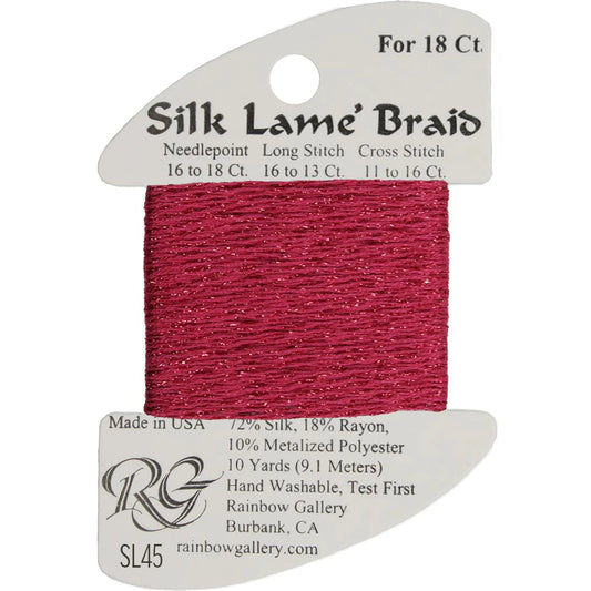 Silk Lame' Braid - Deep Rose SL45