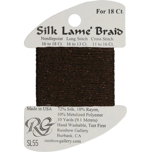 Silk Lame' Braid - Dark Chocolate SL55