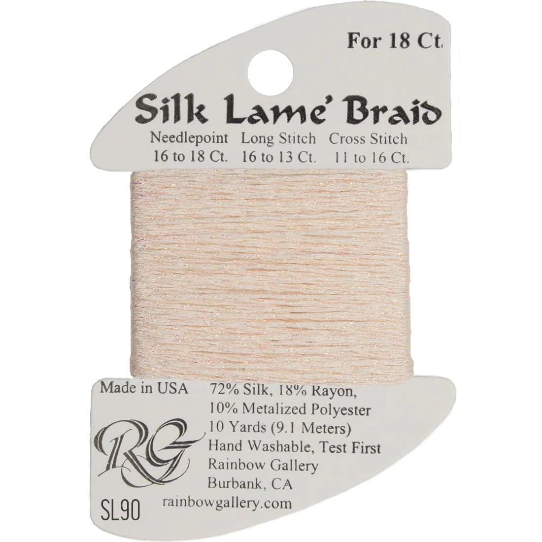 Silk Lame' Braid - Barely Pink SL90