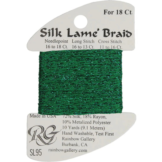 Silk Lame' Braid - Medium Christmas Green SL95