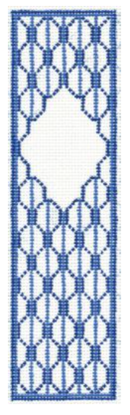 W- Blue Scallops Bookmark with Monogram