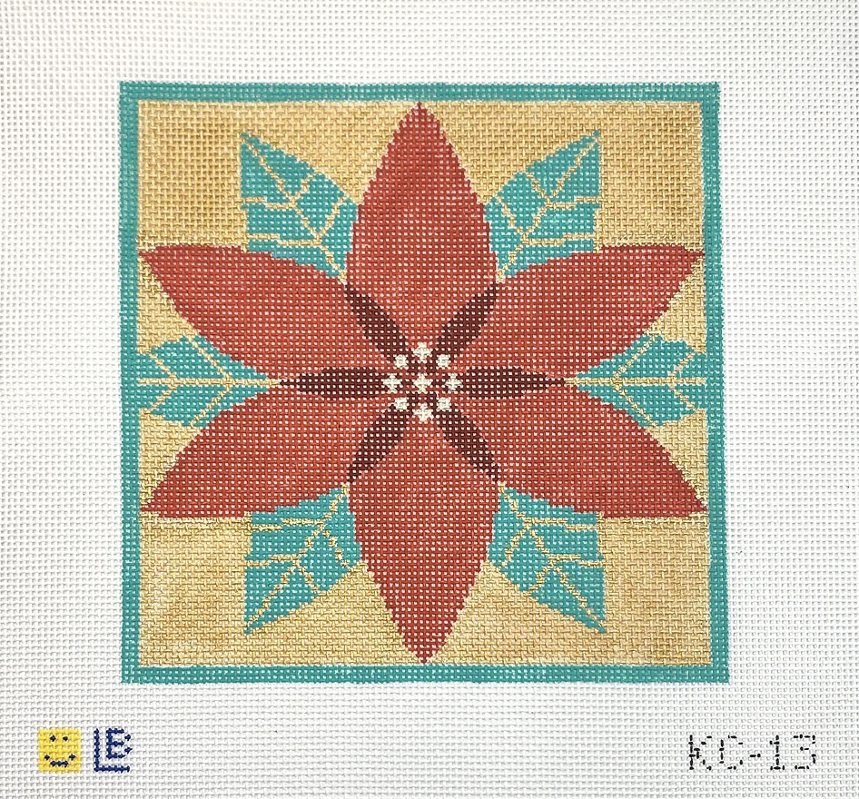 Red Poinsettia Square by Lauren Bloch