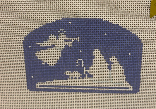 Blue and White Nativity Needlepoint Canvas