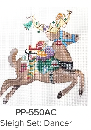 Dasher with Xmas motif by Debbie Woodward w/free Stitch Guide