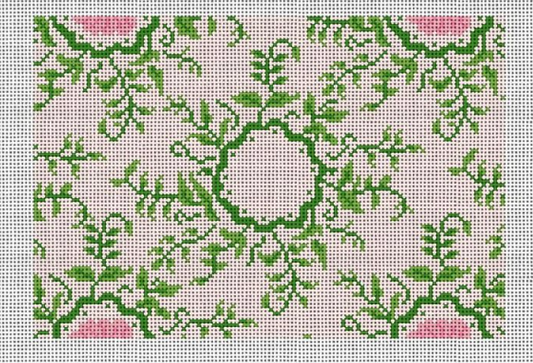 Pink Ivy Clutch by Walker's Needlepoint