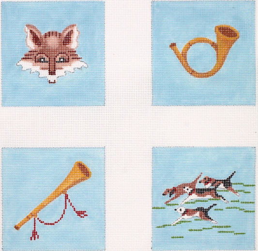 COP-06 Set of 4 Planet Earth Coaster Inserts Hunt themes natural tones on sky blue