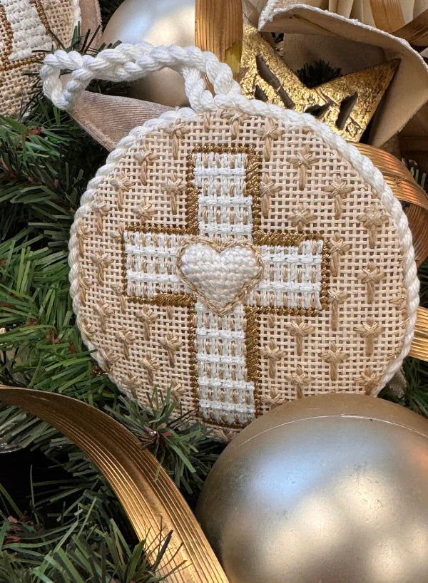 Gold and White Nativity Cross by The Collection Designs