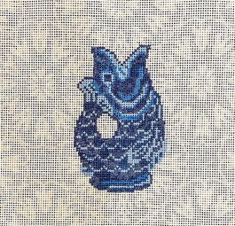 Blue Fish Pitcher by Stitching with Stacey