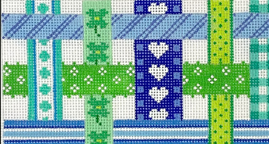 INSPCL-68 Planet Earth Clutch Insert Woven Ribbons blues & greens