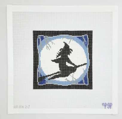 Spooky Scene Blue with Witch by A Poore Girl Paints