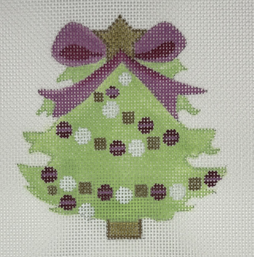 Tree with magenta bow W by Patricia Sone