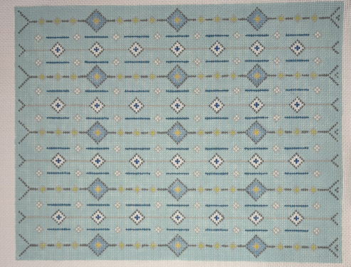 Diamond blue pillow by Patricia Sone