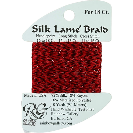 SL236 True Red | Silk Lame' Braid