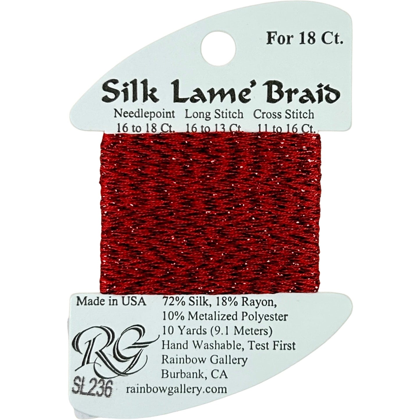 SL236 True Red | Silk Lame' Braid