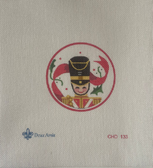 Red Soldier Ornament by Deux Amis Needlepoint