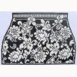 Karen's 4 Piece Damask Purse- Black & Ivory