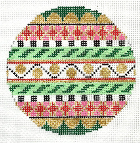 Black & Gold Argyle Round 13m by Lauren Bloch