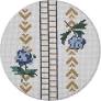 Gold and Blue Roses Ticking