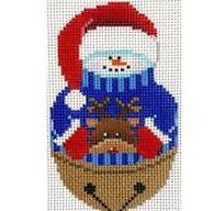 Jingle Bell Snowman w/Reindeer by Pepperberry Designs