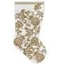 W- Karen's Damask Stocking- Gold & Ivory
