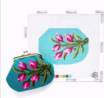 Tulip Kiss Lock Bag - Aqua by Jeni Sandberg JS-328B