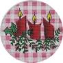 Pink Gingham Three Candles