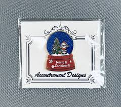 Accoutrement Designs Needle Minder Merry Christmas Snow globe