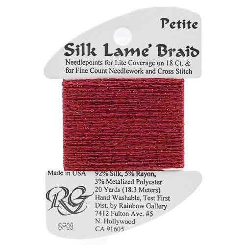 SP09 Dark Red - Petite Silk Lame' Braid