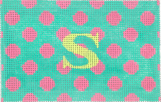 INSPPP-31 Planet Earth Passport Cover Insert Polka Dots bright pink on turquoise w/ light lime letter