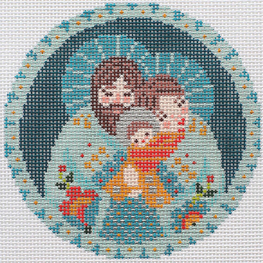 The Holy Family in aqua by Abigail Cecile
