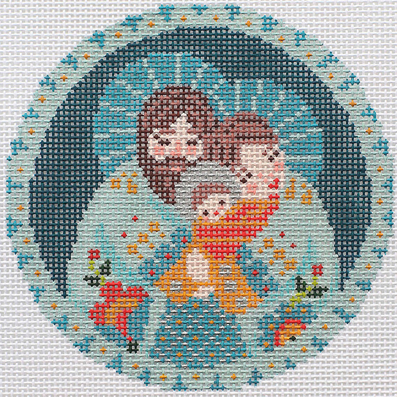 The Holy Family in aqua by Abigail Cecile