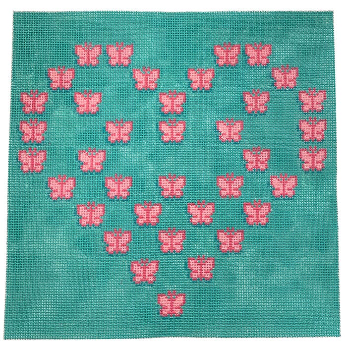 Fluttering Heart Square on Aqua by Froopy Designs