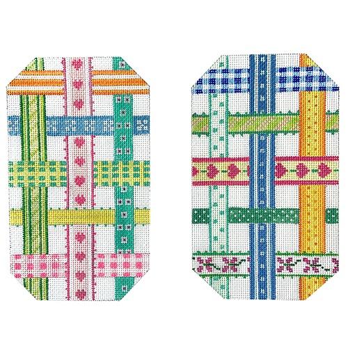 EGC-03f Glasses Case Woven Ribbons multi on white