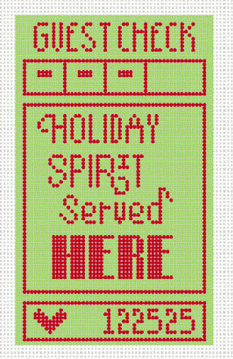 Guest Check - "Holiday Spirit Served HERE" Canvas