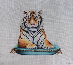 Tiger on Cushion by Colors of Praise AN-550