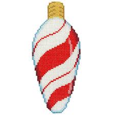 Red Peppermint Swirl Light Bulb