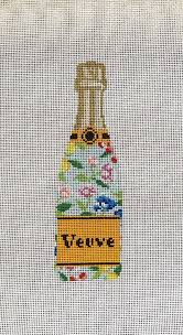 Champagne Bottle - Blue Floral by C'ate La Vie