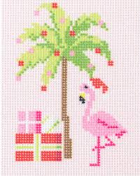 Palm Beach Christmas Palm Tree & Flamingo