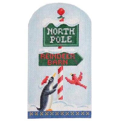 North Pole Penguin & Sign