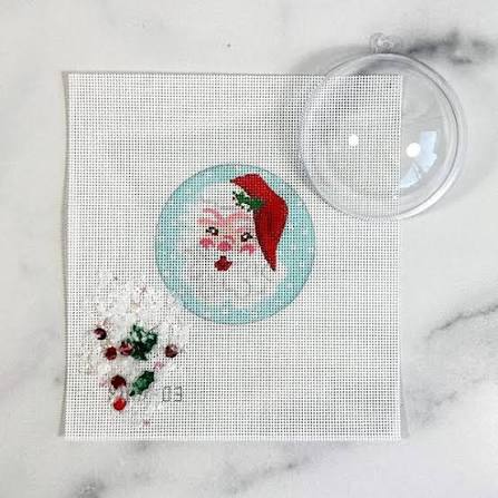 Kate Dickerson XMD-03 Jolly Santa Snow Globe Ornament