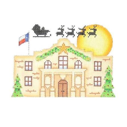 Alamo Decorated for Christmas