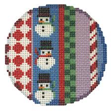Jolly Stripe Snowman Round