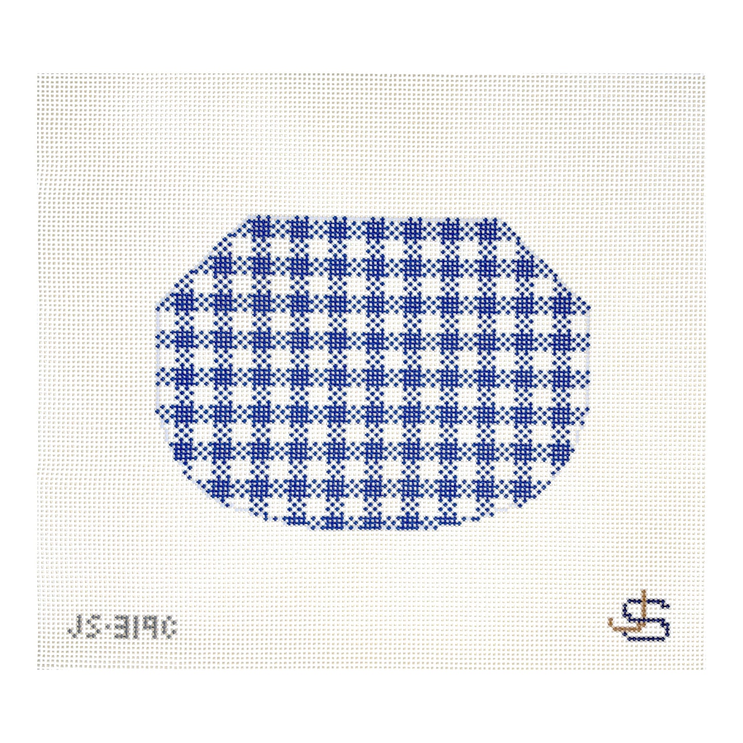 Navy Gingham Kiss Lock Bag  - by Jeni Sandberg JS-319C