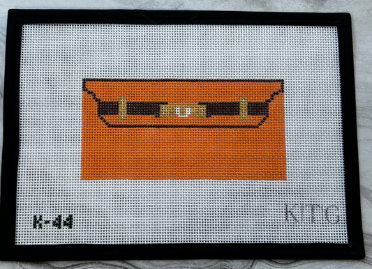 Mini Orange Clutch by KTG Needlepoint
