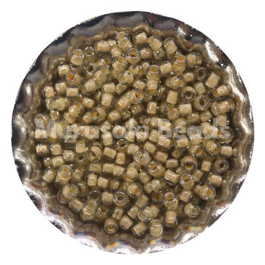 Murasaki Beads 110-378I Lt Grey Peach Lined Luster